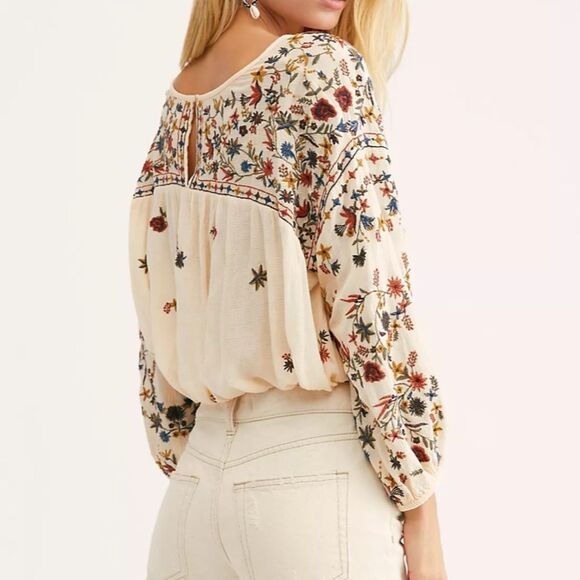 NWT Free People Wild Flowers Embroider Blouse - Picture 3 of 4